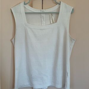 Anthropologie Textured White Tank Top